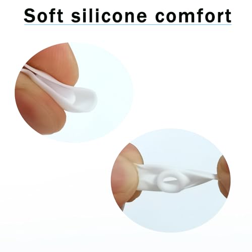 Universal Silicone Replacement Ear Tips/Oval Earbuds Tips for 4mm-7mm LMS | 6 Pairs Rubber Tips Secure Fit & Noise Isolation, White - color: Oval-White
