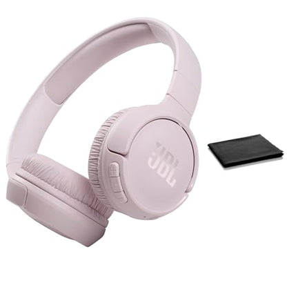 JBL Tune 510BT: Wireless Bluetooth On-Ear Headphones with Purebass Sound - with Cleaning Cloth (Rose, Standard), JBLT510BT-Black-Cloth - color: Rose