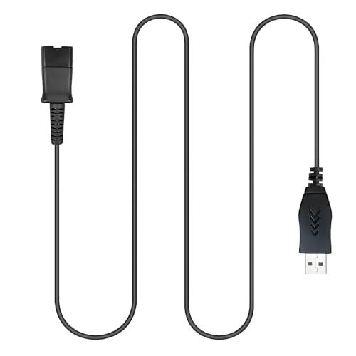 USB Headset Adapter Quick Disconnect QD Cable to USB A Plug Adapter