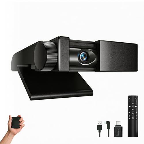 4K Webcam - Digital Condenser Microphone, 1/2.55" Sensor, Autofocus, 10x Zoom, Privacy Cover, Plug and Play, Ultra Compact USB Laptop/Mac/PC Web Cam, Suitable for Desktops/ Zoom/ Streaming(Black)