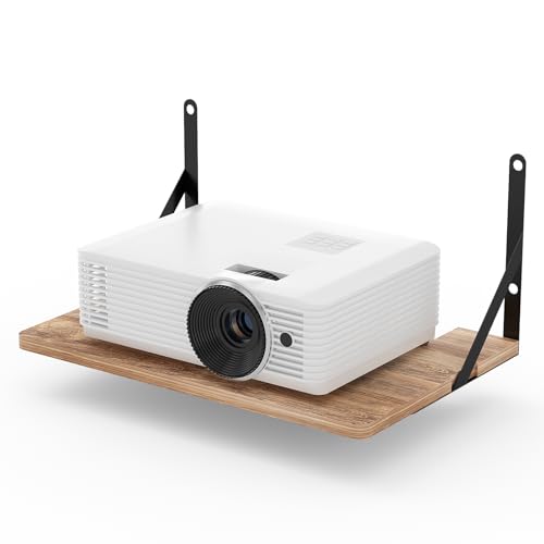 Projector Wall Mount Shelf, 11.81" x 7.87" Floating Shelf for Projector, Router, Modem, Cable Box, Xbox, PS5 - Sturdy Projector Mount Rack Holder Stand