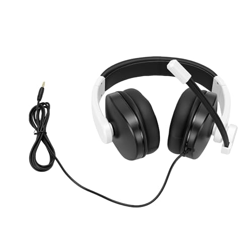 Yunseity Lightweight Gaming Headset with 3.5mm Jack Noise Canceling Microphone Over Ear Headphones for Kids Teens Adults Computer Phone