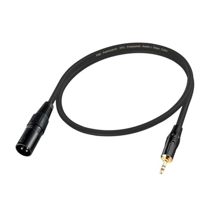 3.5mm to XLR Male Cable 3.3FT, Unbalanced 1/8 Mini Jack TRS Stereo Male to XLR Microphone Audio Cable, 24K-Gold-Plated Contacts for The cleanest Sound Experience - size: 3.3FT, style: 3.5 to XLR Male