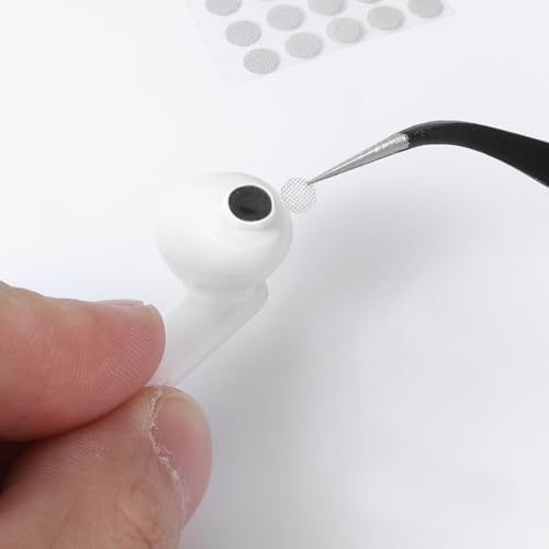 20 PCS Earbud Mesh Replacement with Tweezers, 4 Mm Stainless Steel Earbud Dust Filter Mesh Compatible with Most in-Ear Headphones