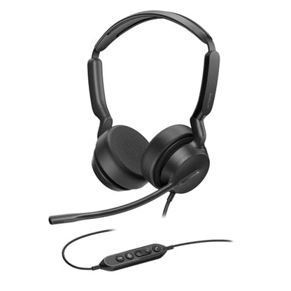 Yealink UH42 USB-C/A Wired Headset,AI Noise Cancelling Mic,in-Line Controls | Teams/Zoom Certified, Stereo Headphones,Plug & Play for Computer/Laptop/Phone,7ft Cable, Dynamic EQ, Call Center, Office,Home - color: Dual-Ear, size: USB-C/A