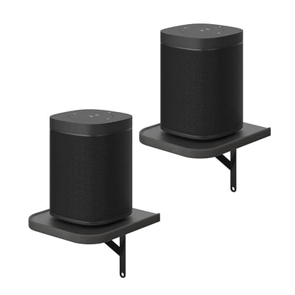 Set of 2 Universal Small Rear Speaker Wall Mount Shelf Surround Sound Speaker Stand Bookshelf for Samsung, Roku, Sony, JBL, Vizio, LG