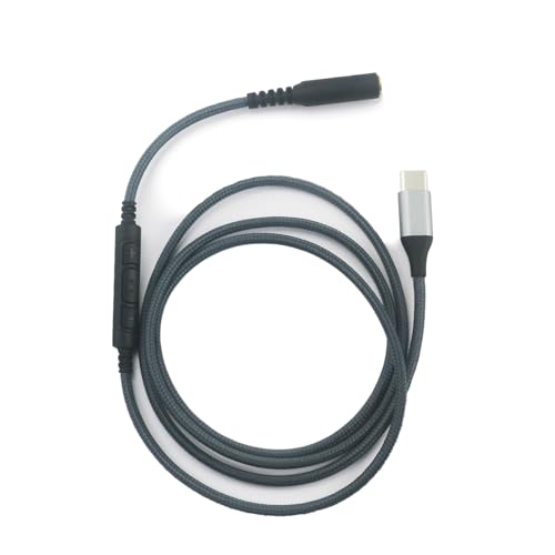 NewFantasia USB C to 3.5mm Female Headphone Audio Adapter Cable Male to Female Cable Remote Volume Mic Compatible with iPhone 16/17/15 Compatible with Samsung Galaxy for Oneplus Android Phone
