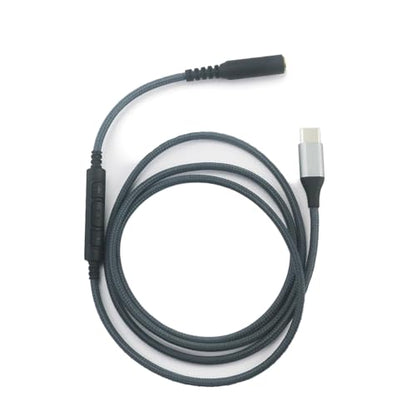 NewFantasia USB C to 3.5mm Female Headphone Audio Adapter Cable Male to Female Cable Remote Volume Mic Compatible with iPhone 16/17/15 Compatible with Samsung Galaxy for Oneplus Android Phone