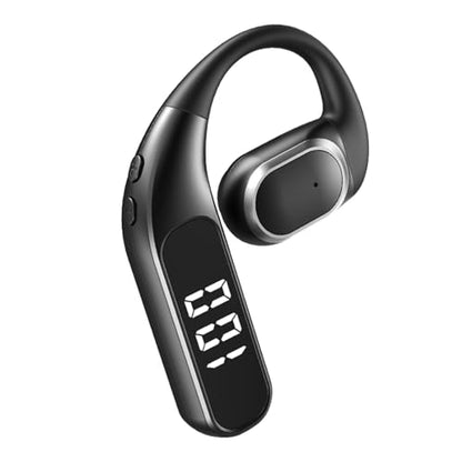 Single Earbud Bluetooth Trucker Headset Wireless Earpiece for Driving | One Ear Earbuds Bluetooth Open Ear Earphone Running Sports Headphones with Ear Hook Trucker Blue Tooth Headset for Business - color: Black