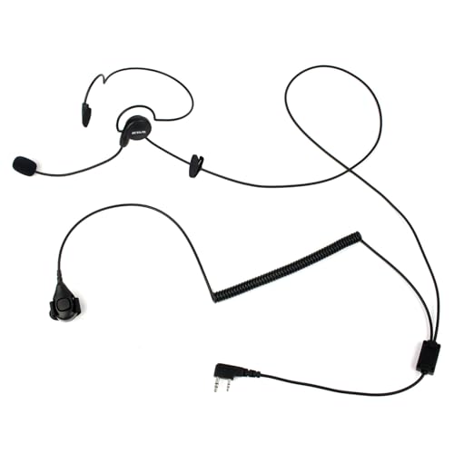 Retevis Behind Head Walkie Talkie Headset, for RT22/RT68/RT21/H777/RT68H | with Boom Mic, Compatible with Pxton, Baofeng, Kenwood Walkie Talkie, Two Way Radio Headset with Finger PTT(1 Pack)
