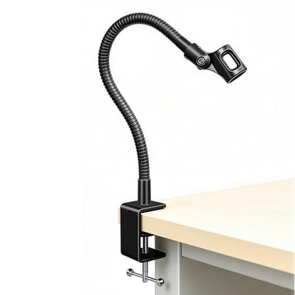 KC32 13-Inch Gooseneck Mic Stand, Heavy-Duty Desk Clamp for Podium | Flexible Arm Microphone Holder, Lectern Mount, 5/8-27 Thread, 3/8-16 Adapter, Mic Clip, Podcast, Pulpit, Studio, 3.2 lb Load - size: 13-INCH