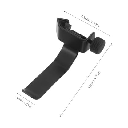 Adjustable Clamp-on Headphone Mount for Mic and Music Stands, Sturdy Iron and Plastic Headphone Rack with Curved Cradle and Secure Installation, for Musicians and Students