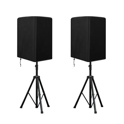 2PCS Speaker Cover for 15 Inch PA/DJ Powered Speaker Mounted on Stand, Outdoor Speaker Covers UV Protection Water Resistant Dustproof 800D Oxford Cloth(Black) - size: XL:30" H x 19" W x 20" D