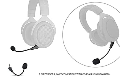 Replacement Game Mic for Corsair HS50 H60 HS70 Series Stereo Gaming Headset on PS4 PS5 Xbox One PC, 3.5mm Detachable Boom Microphone Noise Cancelling
