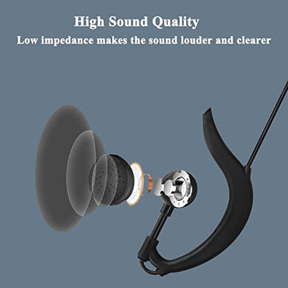 Retevis Hands Free Two Way Radio Headset with Mic, for RT22/RT68/RT21/H777/RT27 | VOX, Coil, G-Type Earhook, Compatible with Pxton, Baofeng BF-888S, Kenwood Walkie Talkie, Walkie Talkie Earpiece(1 Pack)