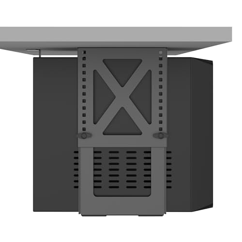 Under Desk PC Mount, Adjustable 5.6-11.2in, 33lb Steel, Ventilated