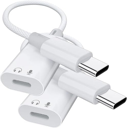 Vcddom 2 Pack USB C to Lightning Audio Adapter, USB Type C Male to Female Lightning Headphone Audio Adapter Compatible with iPhone 17/17 Pro/16, iPad Pro, iPad Air 6/5, Galaxy S25/S24 (No Charge)