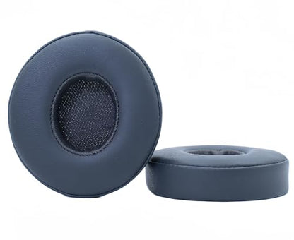 Headphone Replacement Ear Pad Cover Compatible with Beats by Dre Solo3 Solo2 Wired Wireless Headphones Protein Leather Memory Foam Headphone Cushion Ear Muffs-Titanium Color - color: titanium color