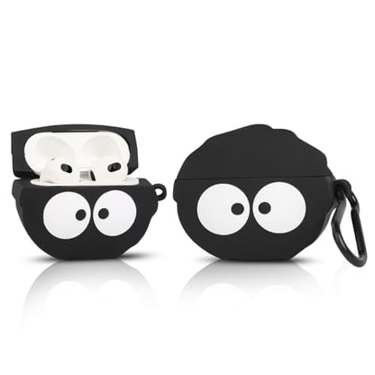 (2Pack+Cleaner Pen) XMBYGY Case for Apple AirPods 3rd Generation Wireless Earbuds with Cleaning Pen Kit, Silicone Cute Charging Case Shockproof Protective Cover and Carabiner for AirPods 3 (A+BKelf) - color: A+BKelf