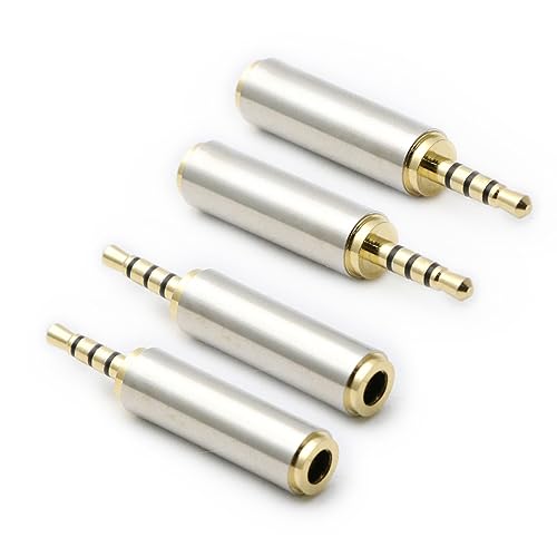 3.5mm Female to 2.5mm Male Audio Adapter Converter Headphone 2.5mm to 3.5mm 3 Ring Jack Stereo or Mono 4 Pack - color: 4 Pack Audio Adapter