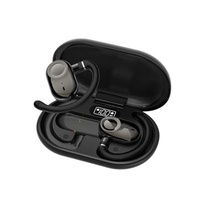 Over Open Ear Earbuds Headphones Bluetooth Wireless Outside Out of Ear Buds | Ear Hook for Runners Wrap Around Ears Air Bone Conduction Headsets Workout Sports Earphones with Earhooks Black - color: Black