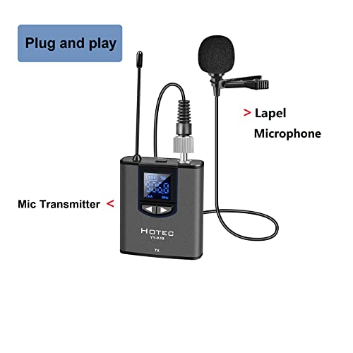 HOTEC Replacement Lapel Microphone with 3.5mm Locking Screw Plug, Unidirectional Mic Replacement Compatible Wireless Bodypack Microphone System