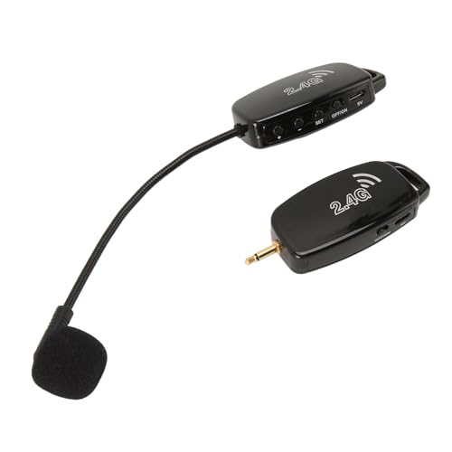 Violin Pickup Microphone, 2.4G Wireless Noise Reduction Instrument Mic with 3.5mm to 6.35mm Adapter for Acoustic Violin