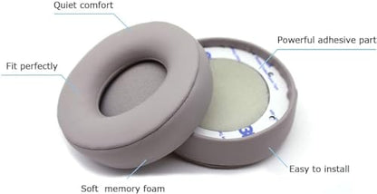 Adhiper Solo Pro Replacement Earpads for Beats Solo Pro Headphones (Grey) | Protein Leather Ear Pads,Noise Isolation Memory Foam Ear Cushion ,Durable ,Anti-Sweat,Soft and Comfortable - color: GRAY
