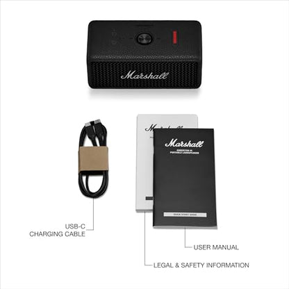 Marshall Emberton III Portable Bluetooth Speaker - Rugged Waterproof/Dust-Proof Design | Loud Stereo Sound, Deep Bass | Compact and Wireless for Travel and Outdoors - Black and Silver - color: Black & Silver
