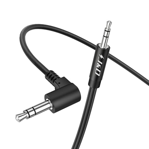 J&D 3.5mm to 2.5mm Aux Audio Cable, 90 Degree Right Angle Headphone Cord 2.5mm Male to 1/8 inch 3.5mm Female Stereo Audio Jack Adapter Cable Compatible with Bose & JBL Earphones, 6.6 Ft - size: 6.6 Feet
