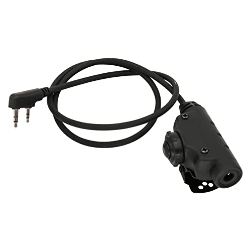 HEARFALCOM Tactical Headset Adapter U94 V2 PTT Push to Talk Adapter with Standard 7.00mm Jack Compatible with Civilian Version Tactical Headphones (Black) - color: BK 1