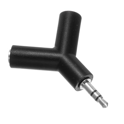 MECCANIXITY Headphone Splitter Adapter, 3.5mm Male to 2 Port Female Y Jack Aux Stereo Splitter for Phone Headset PS4 Switch Tablets, Black - color: Black