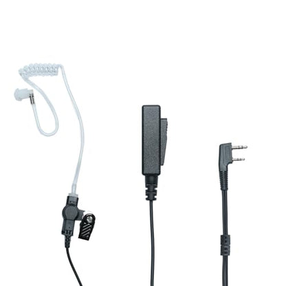 2 Wire Surveillance Kit Covert Acoustic Tube Police Earpiece Headset PTT MIC Compatible with Kenwood Baofeng BF-888s UV-82 UV5r 2 Way Radio Walkie Talkie 2 Pin