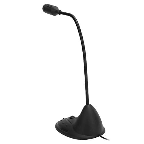 Dioche Adjustable Desktop Microphone with 3.5mm Plug for Clear Flexible Gooseneck Computer Mic for Gaming Streaming and Online Calls Compact Condenser Microphone for PC and Laptop Use