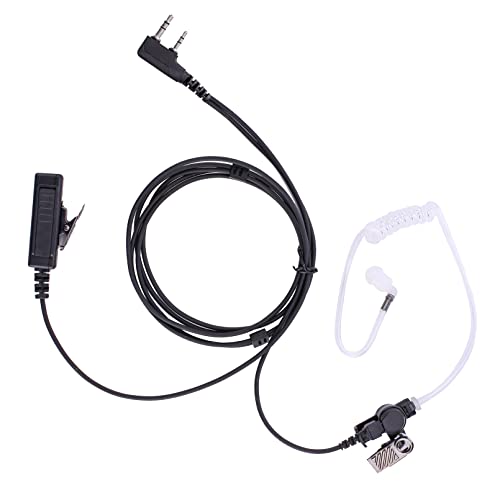 Earpiece Compatible with BTECH, Kenwood, Retevis Walkie Talkie with Mic Tansparent Air Acoustic Tube Headset (Normal) - style: 1Pack-2 wire 2 pin