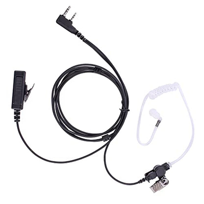 Earpiece Compatible with BTECH, Kenwood, Retevis Walkie Talkie with Mic Tansparent Air Acoustic Tube Headset (Normal) - style: 1Pack-2 wire 2 pin