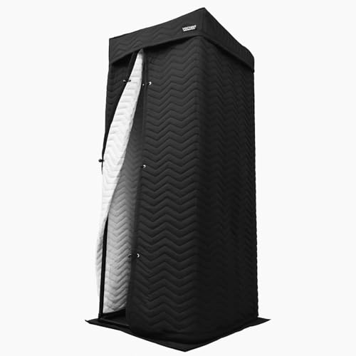 Portable Recording Booth for Home Studio, Vocal Booth for Voiceover | 670+ GSM sound blanket, polyester & non-woven layers, virgin fiberfill, echo reduction for podcast, voice acting & singing