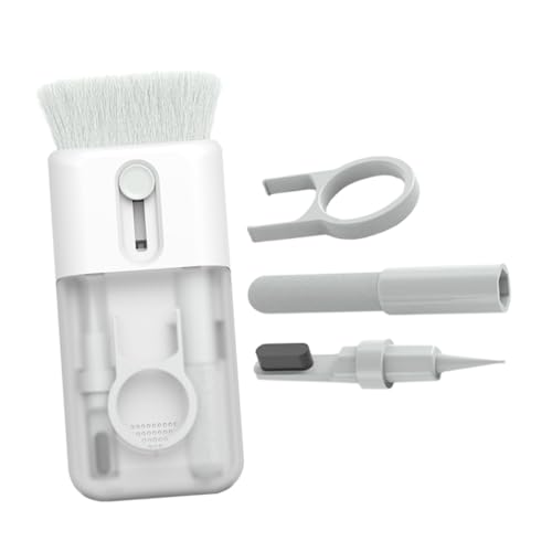 TOYANDONA 1Set Electronics Cleaning Kit Multipurpose Tool for Earphones Headphones and Keyboards with Soft Brush Keycap Puller and Cleaning Cloth Holder for Home and Office