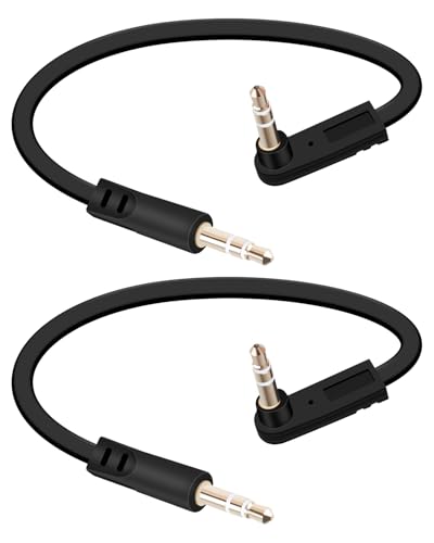 3.5mm Flat Audio Cable,90 Degree 3.5mm Male to Male Flat Headphone Jacks Audio Cable for Car Audio Systems,Home Speakers,Phones,Tablets,2Pack(0.15M/0.49FT) - style: 90 degree male to male