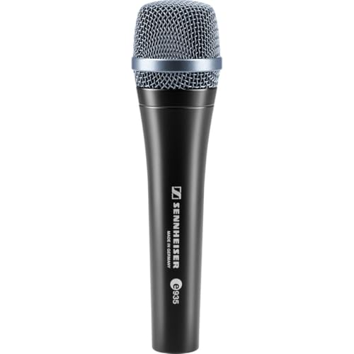 Sennheiser e 935 Wired Professional Cardioid Dynamic Handheld Vocal Microphone with Clip - Bundle with H&A Tripod Stand Telescoping Boom, 25' XLR M to F Cable | Cardioid dynamic microphone with tripod stand and XLR cable for live performance, studio recor