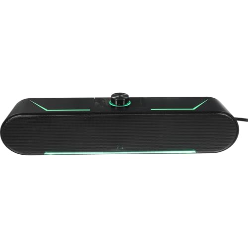 Wired Soundbar for Computer and Tablet with LED Lighting, Plastic Desktop Speaker System with Wide Compatibility, Home Speaker for Enhanced Audio Experience