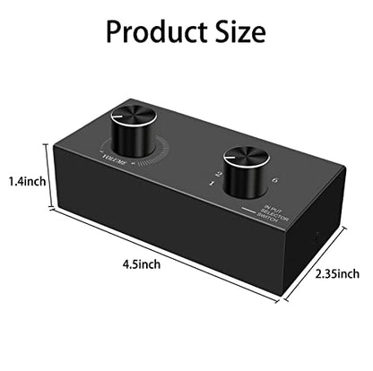 6방향 오디오 스위치, 3.5mm (1/8인치) 스테레오 오디오 스위치, 플러그 앤 플레이, PC, 노트북, MP3, MP4, 헤드폰, 게임 시스템 등과 호환됩니다. (6"-1 아웃) - style: 3.5mm(1/8인치) 오디오 스위처
