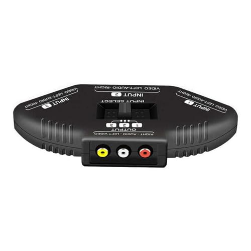 ANRANK RS3010AK 3-Way Audio Video AV RCA Switch Game Selector Box Splitter Black