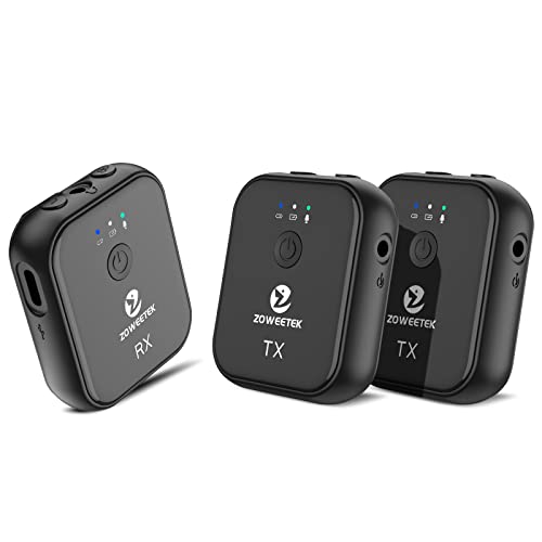 ZOWEETEK Wireless Lavalier Microphone System Dual-Channel for Recording