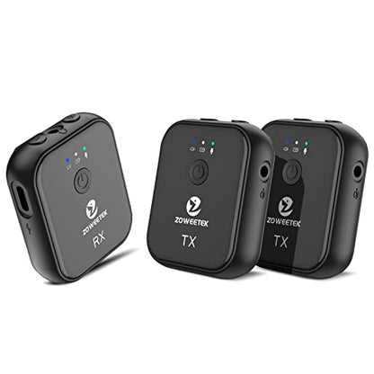 ZOWEETEK Wireless Lavalier Microphone System Dual-Channel for Recording
