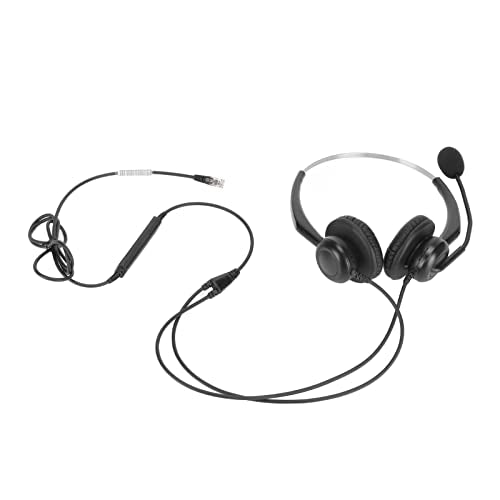 Professional Wired Business Headset Office Headset Telephone with Noise Canceling Microphone Clear Calls Hearing Adjustable Headband for Call Center Business Work (Crystal Connector) - size: Crystal Connector