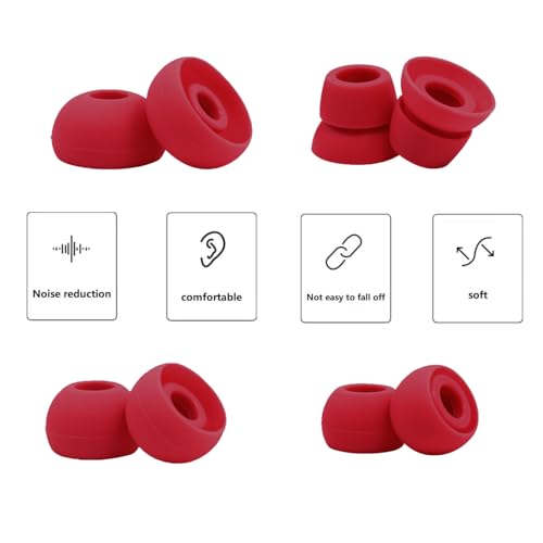 Replacement Eartips Compatible with Powerbeats 3 Powerbeats 2/1, 4 Pairs Replacement Earbuds Silicone Ear Tips Eargels Set - Small, Medium, Large and Double Flange (red) - color: red