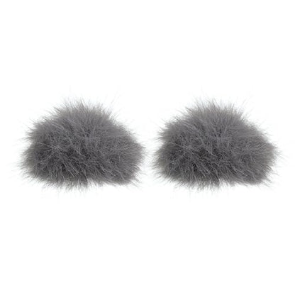 PATIKIL Furry 마이크 윈드스크린 5mm x 55mm 마이크 커버 윈드실드 실내 실외 마이크용 라이트 그레이 2팩 - color: 연회색., size: 5mm x 55mm