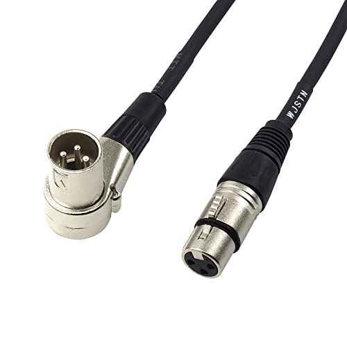 WJSTN 2-Pack 2FT Right-Angle Male to Straight Female XLR Cable Audio Adapter - size: 2FT