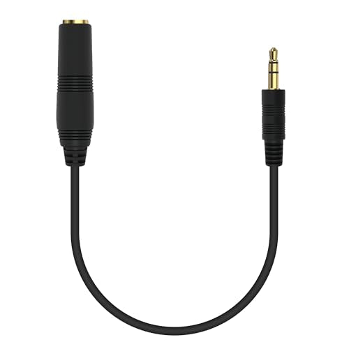 GEEKRIA 3.5mm (1/8'') Male to 6.35mm (1/4'') Female Headphones Plug Adapter, Conversion Audio, Cord Compatible with Phone, Laptop, Headphones - Stereo Audio Connector (30cm)